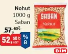 SABAN NOHUT 1000 G fiyat ve kampanya bilgisi